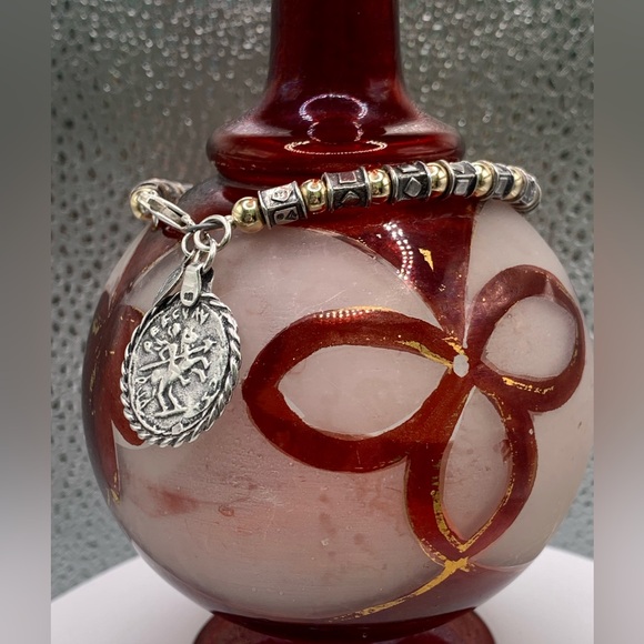 Silpada VERY RARE HTF Sterling & 14K Gold Filled Bead Roman Coin Charm Bracelet - Picture 2 of 15